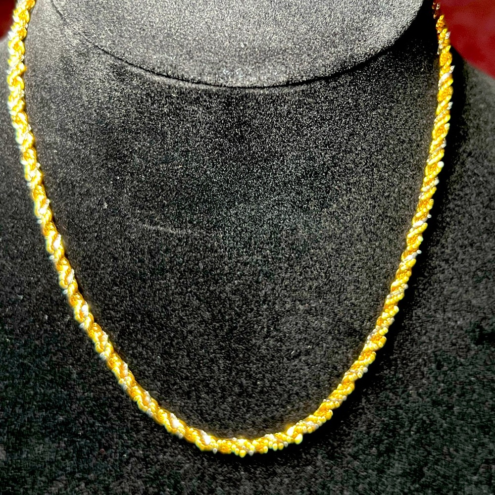 Gold and Silver Rope Chain Necklace by Napier